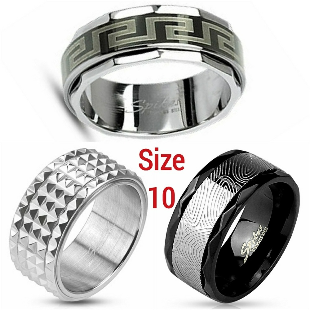 Three Size 10 Men's Spinner Rings